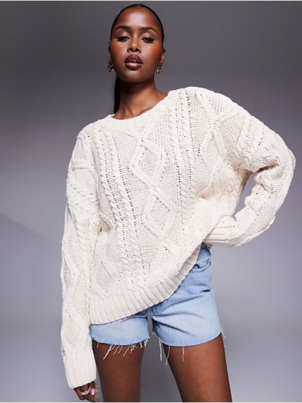 Princess Polly Anaya oversized cable knit sweater